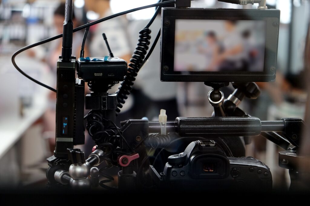 Behind the scenes of a movie